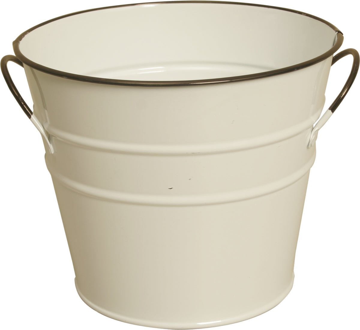 7&quot; Pearl White Metal Planter