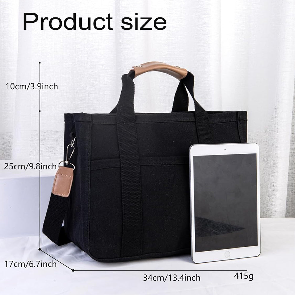 Canvas Diaper Bag in Black or White
