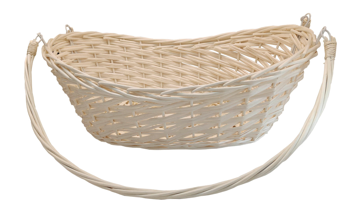 20" Natural Willow Basket w/Lengthwise Handles