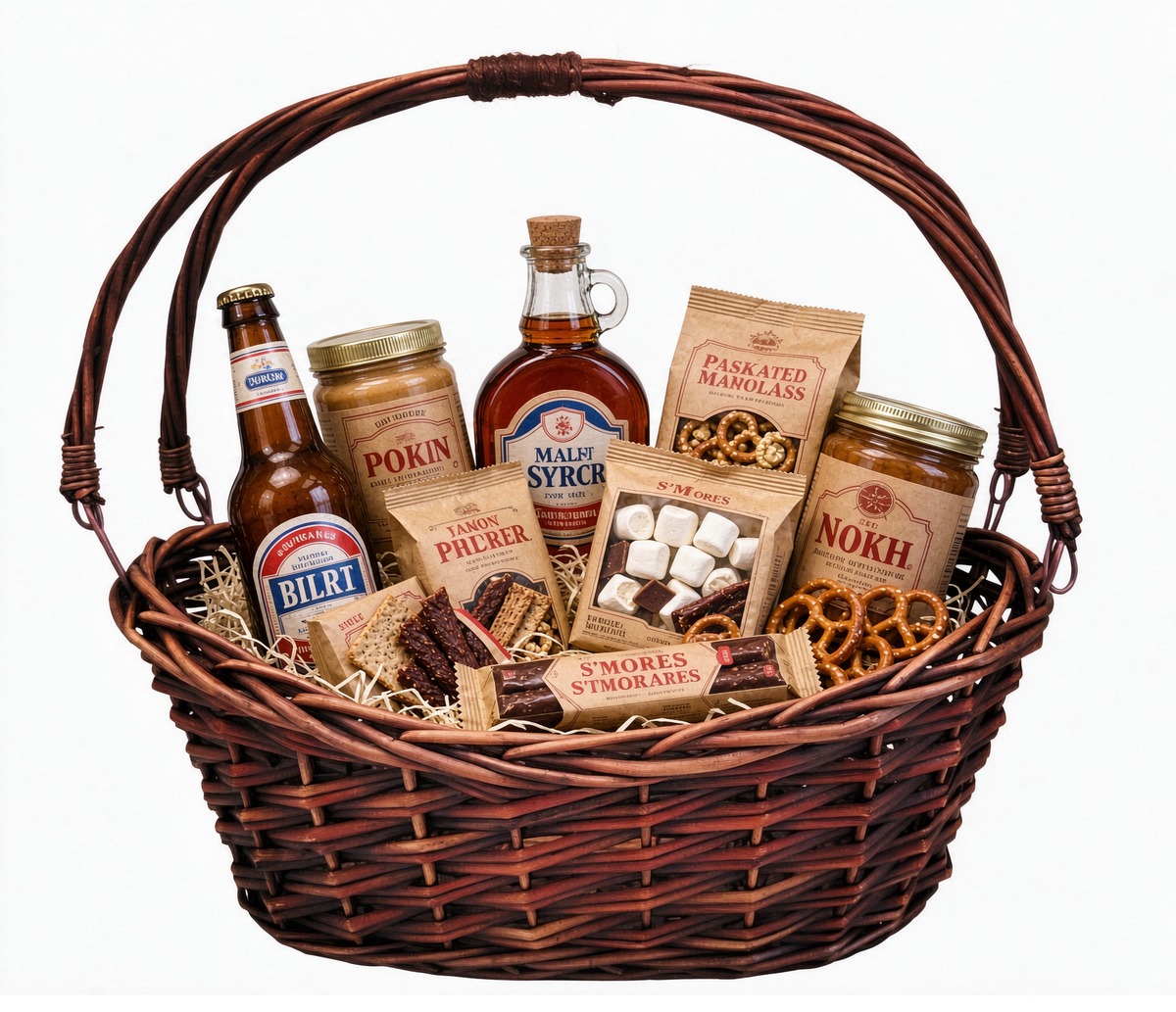 17" Brown Willow Basket w/Lengthwise Handles