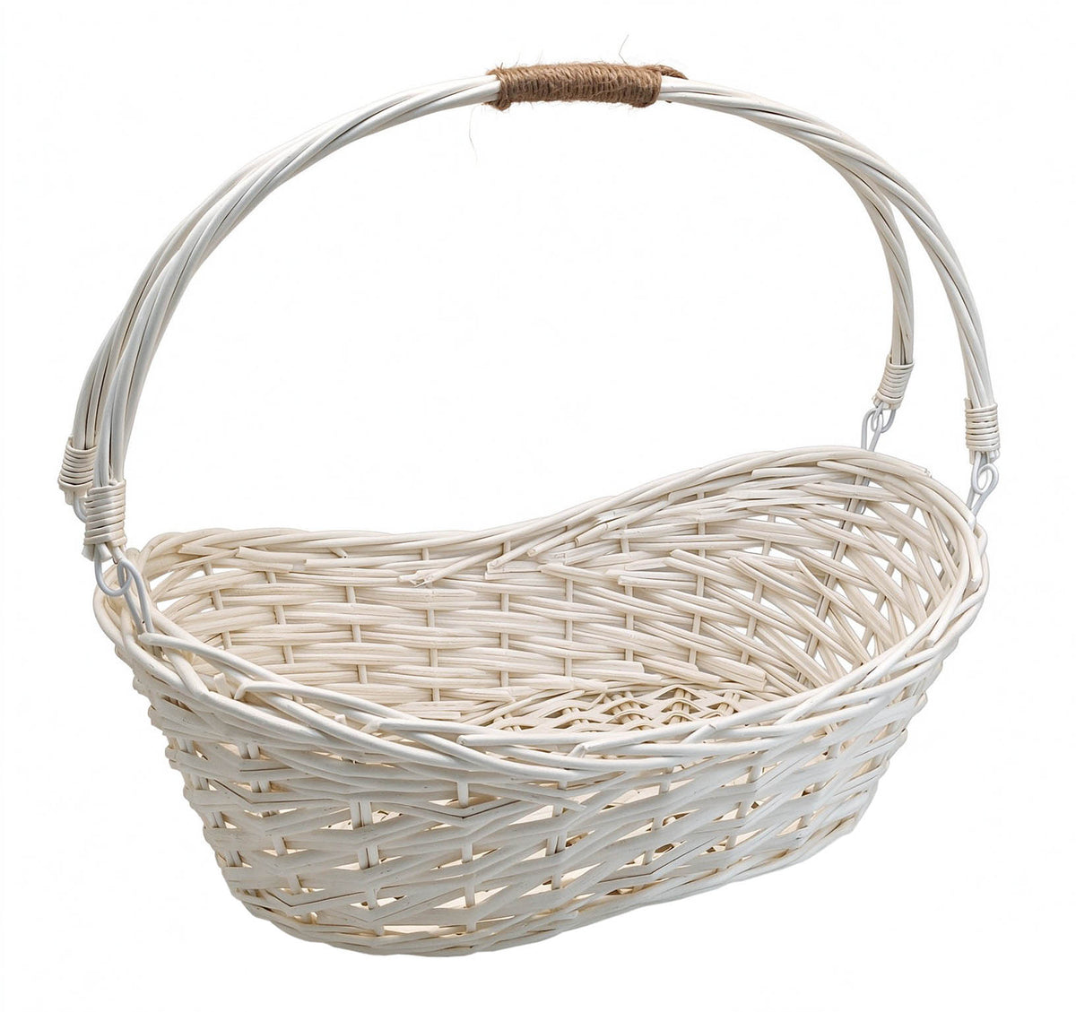17" Natural Willow Basket w/Lengthwise Handles