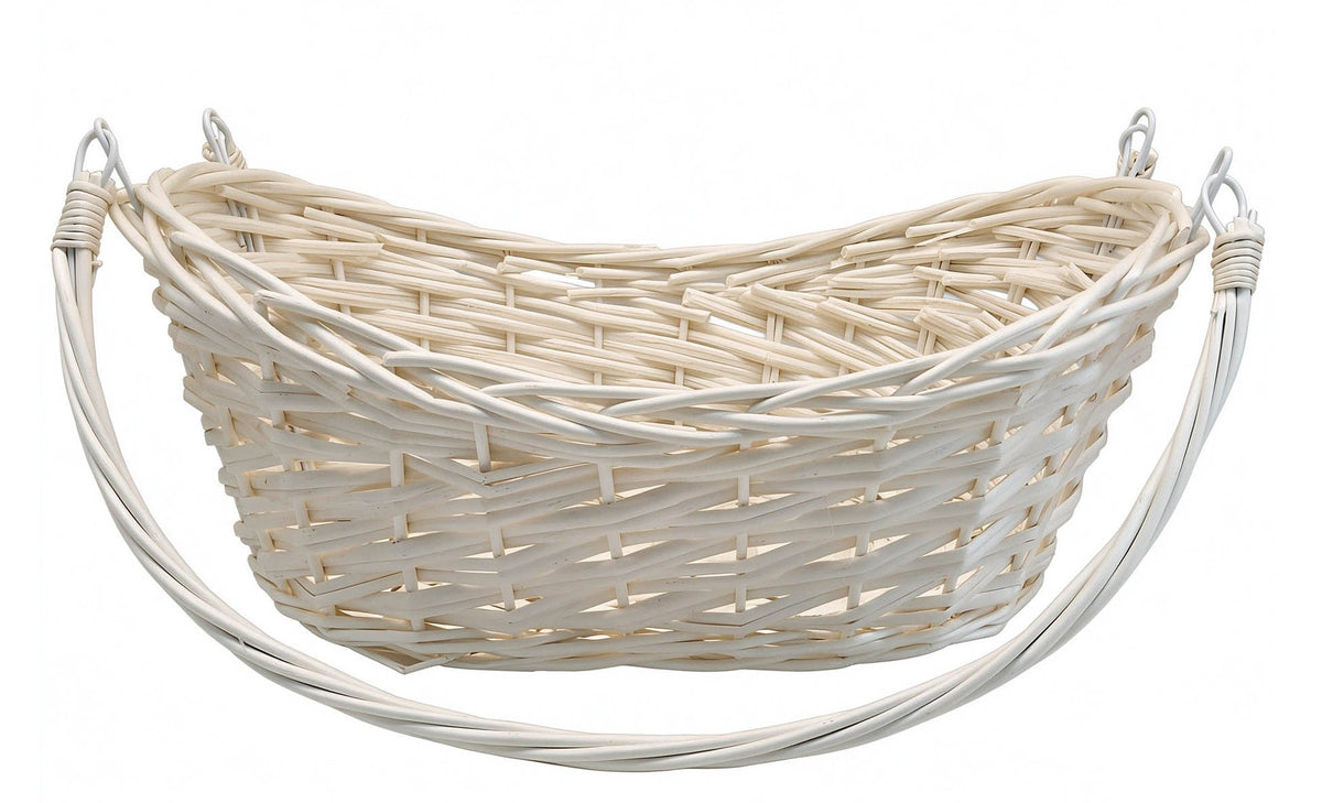 17" Natural Willow Basket w/Lengthwise Handles