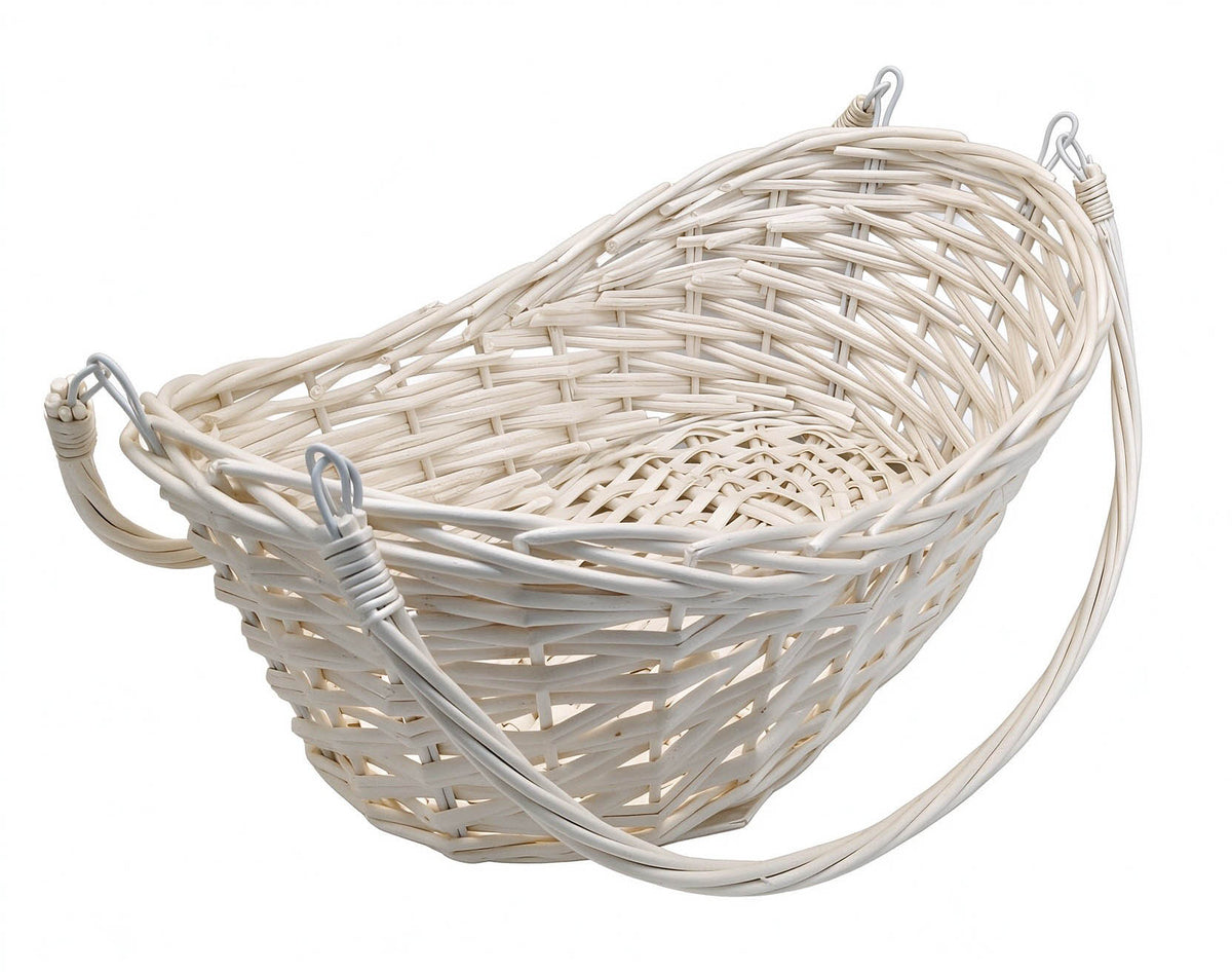 17" Natural Willow Basket w/Lengthwise Handles