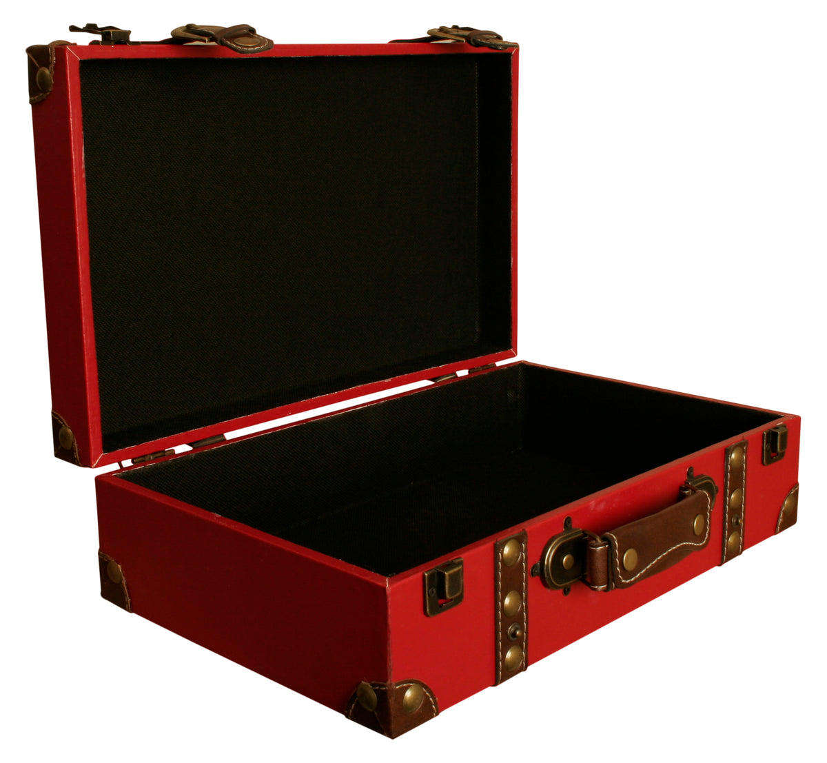 Red Faux Leather Suitcase