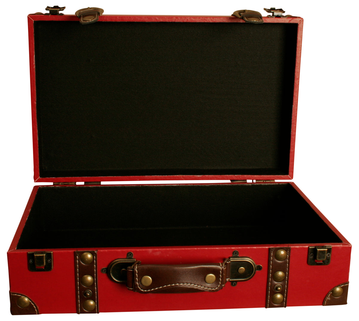 Red Faux Leather Suitcase