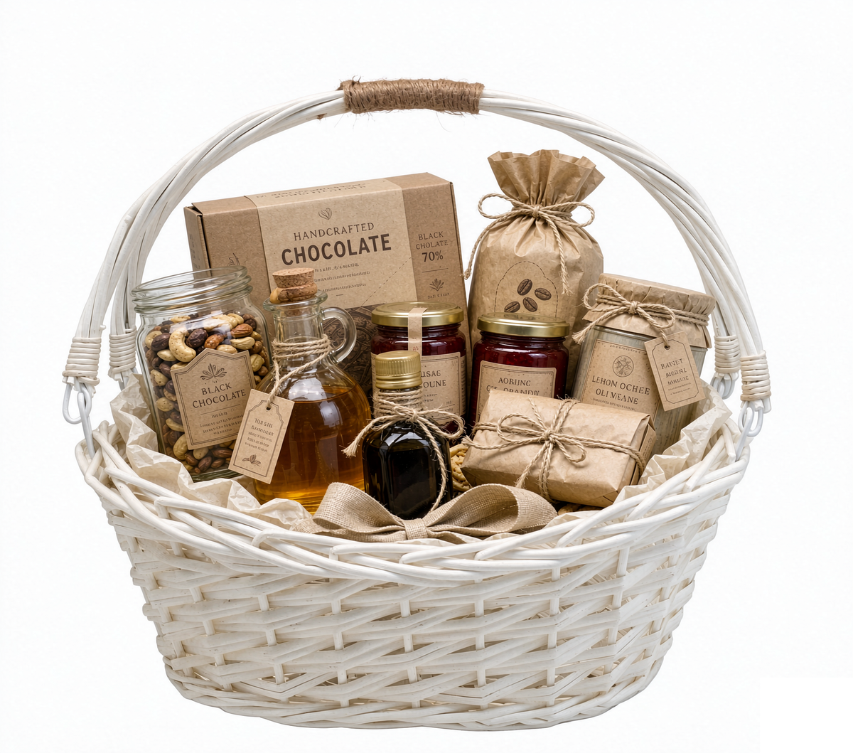 14" Natural Willow Basket w/Lengthwise Handles
