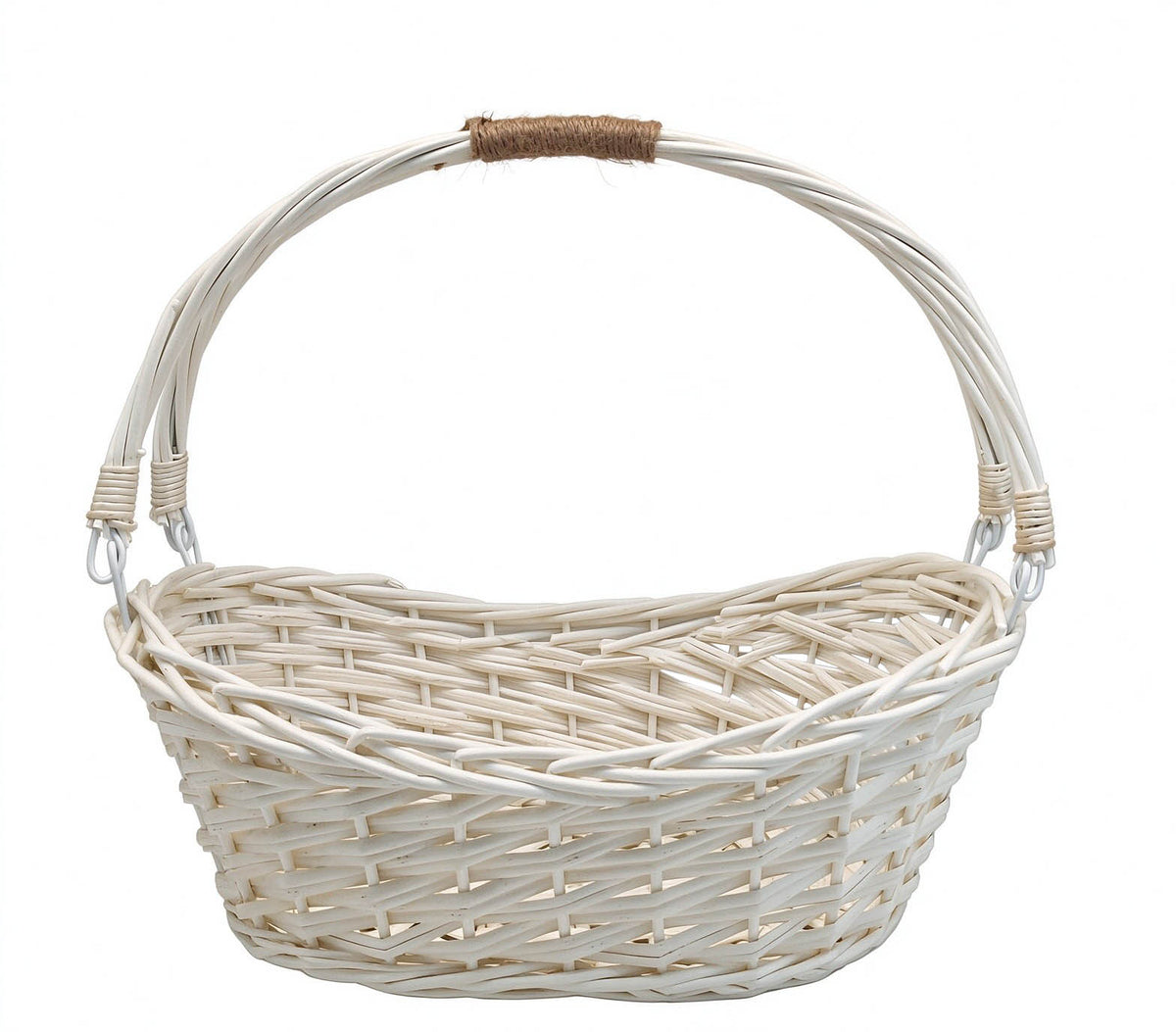 14" Natural Willow Basket w/Lengthwise Handles
