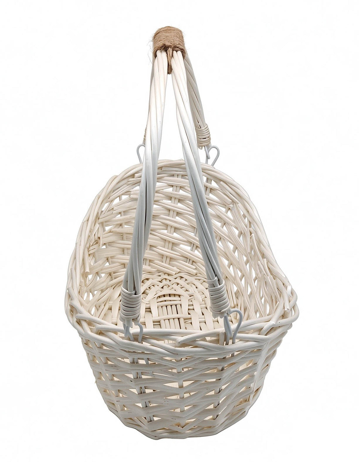 14" Natural Willow Basket w/Lengthwise Handles