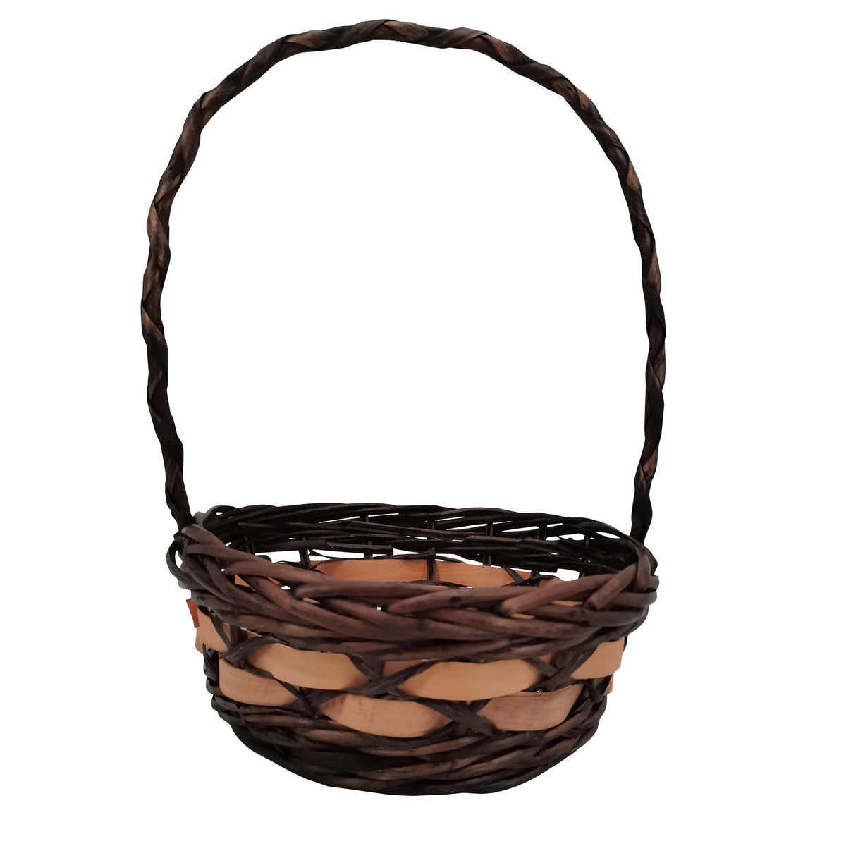 10&quot; Woven Woodchip Basket w/Handle