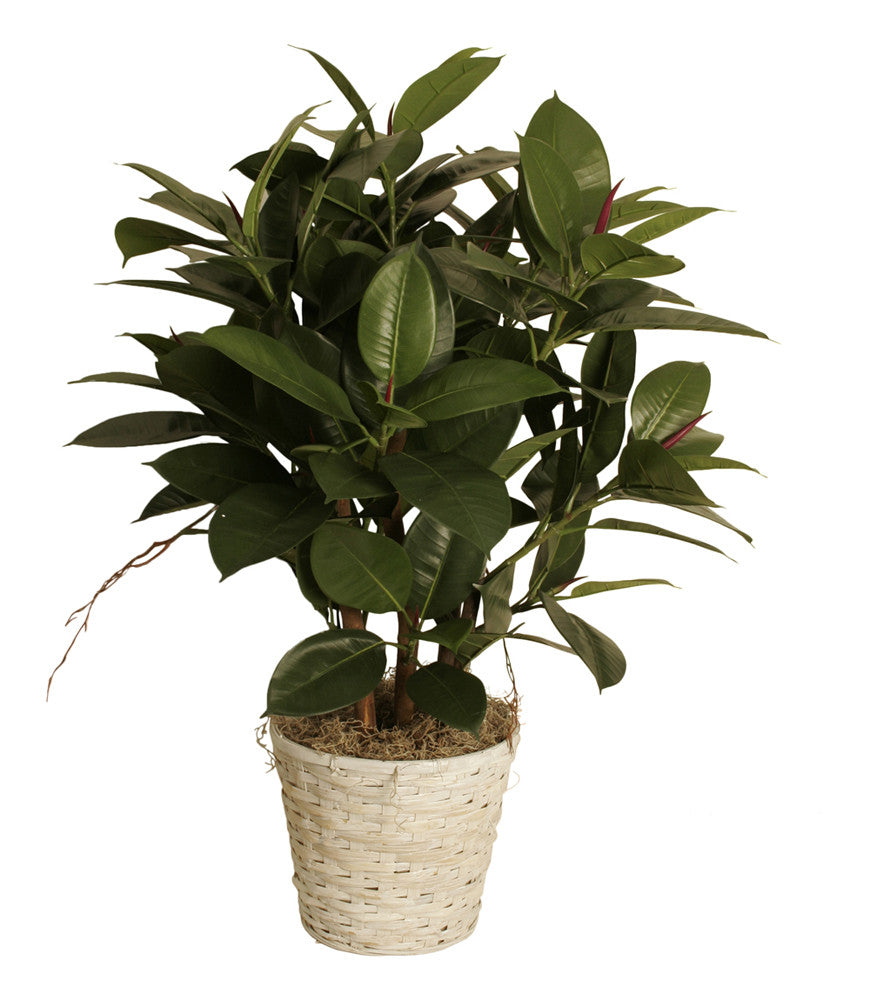 10" Whitewash Rattan Planter Basket-Wald Imports