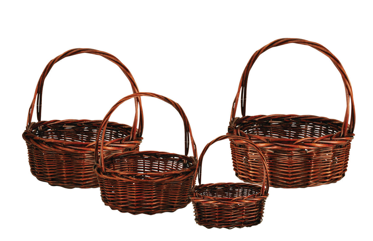 Set of 4 Dark Willow Baskets-Wald Imports