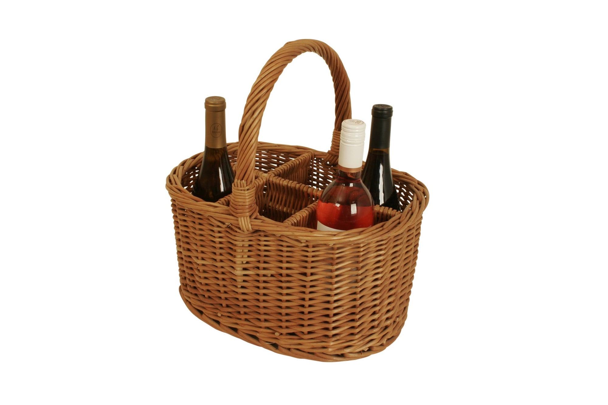 Picnic Basket Willow 6 Bottle Wine Basket-Wald Imports
