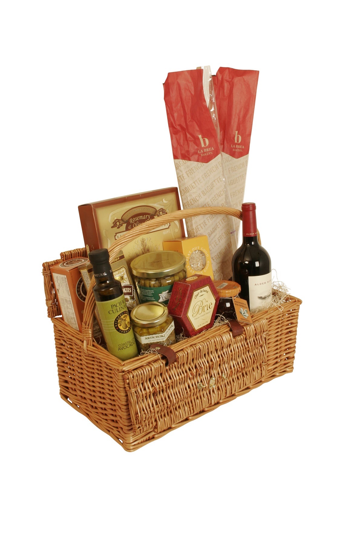 Picnic Basket Willow Hold 2 Bottles of Wine-Wald Imports