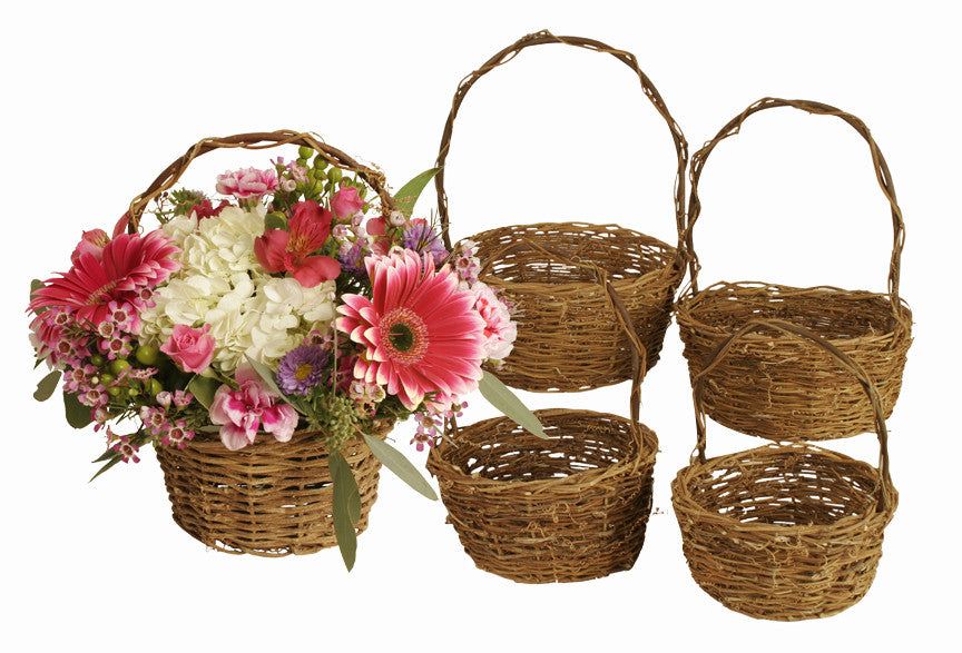 Set of 5 Willow/Rattan Baskets-Wald Imports