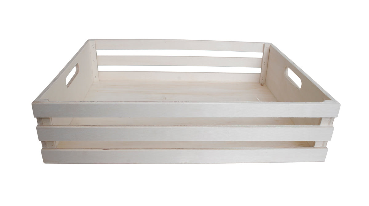 17&quot; Slatted Natural Wood Tray-Wald Imports