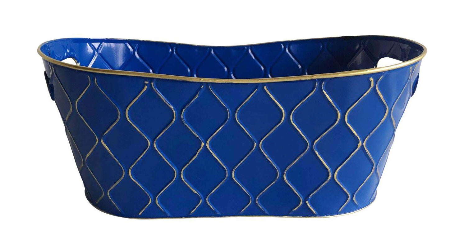 Double 6" Royal Blue Metal Planter-Wald Imports