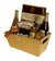 13.25" Gold Faux Leather Tote-Wald Imports