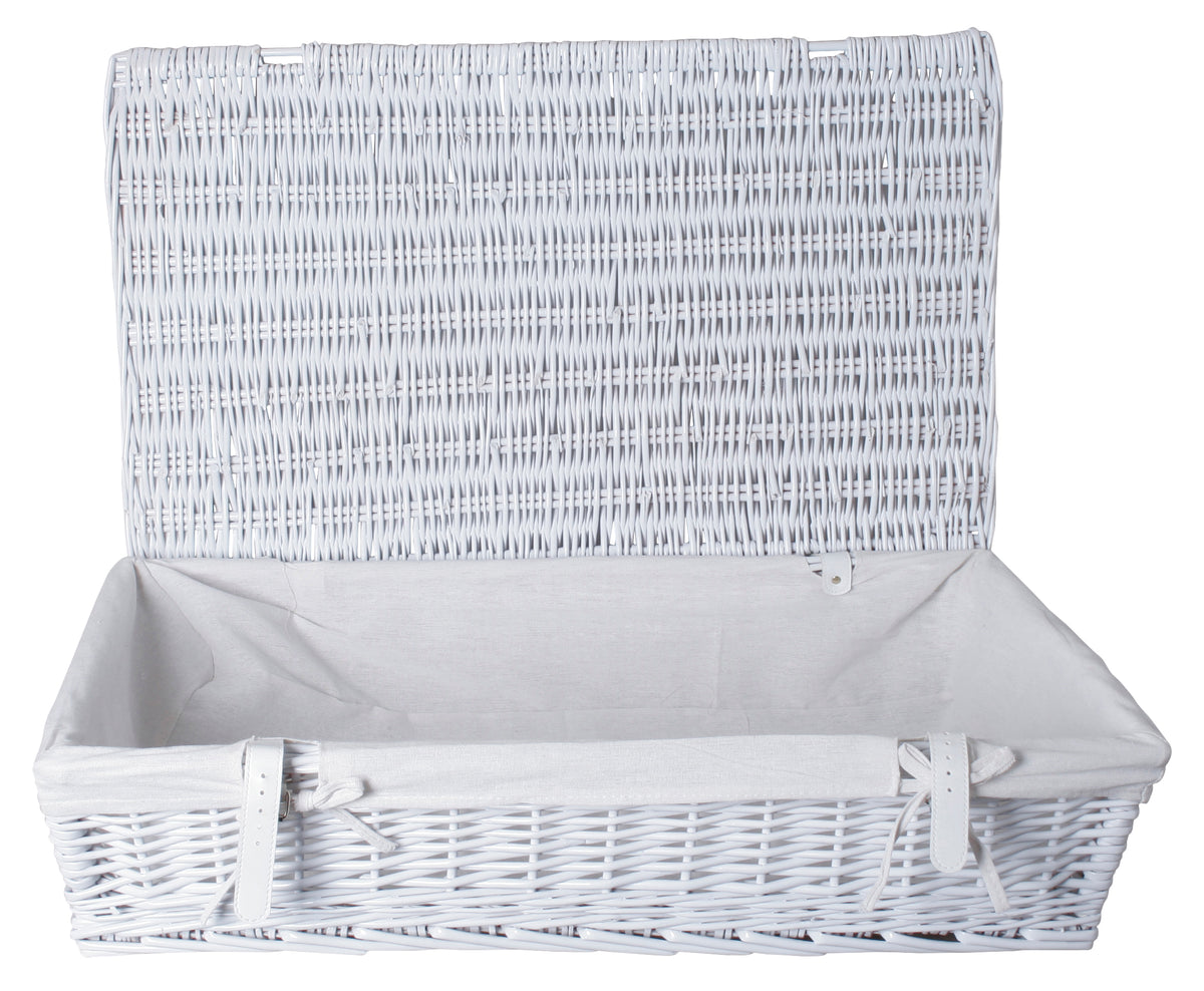 White Under Bed Willow Storage Container with Lid - 1 PACK
