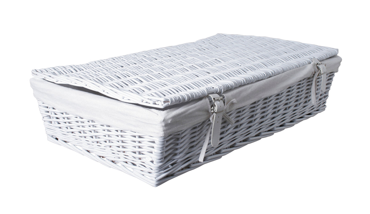 White Under Bed Willow Storage Container with Lid - 1 PACK