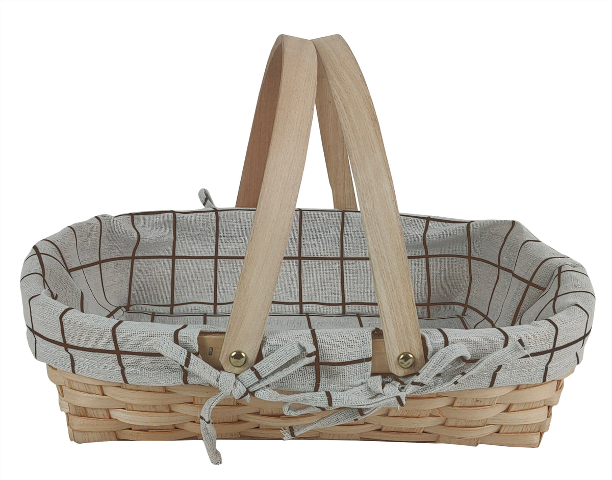 15&quot; Natural Woodchip Basket w/Cloth Liner