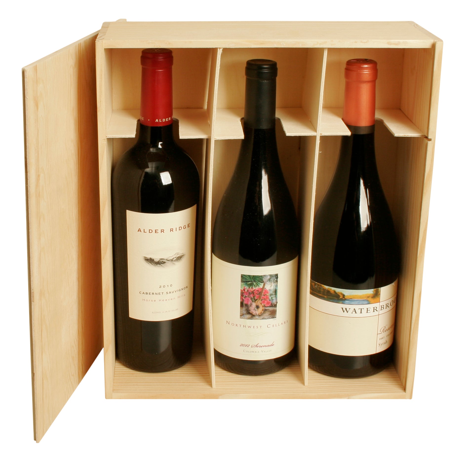 Wood Triple w/ Sliding Lid-Wald Imports