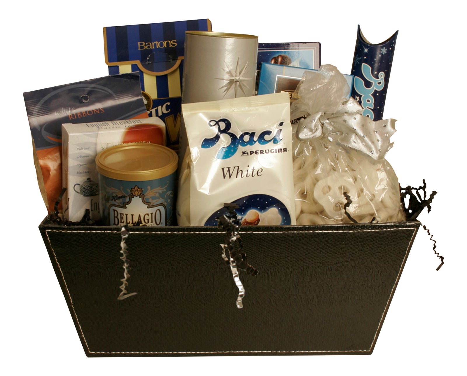 13" Black Faux Leather Tote-Wald Imports