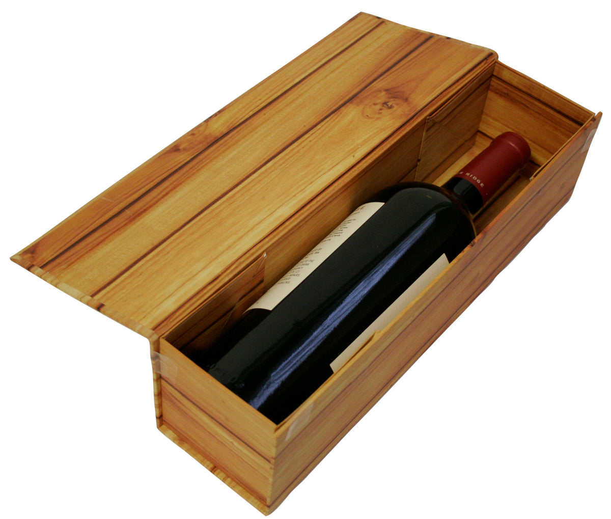 Single Wine Box w/Wood Grain