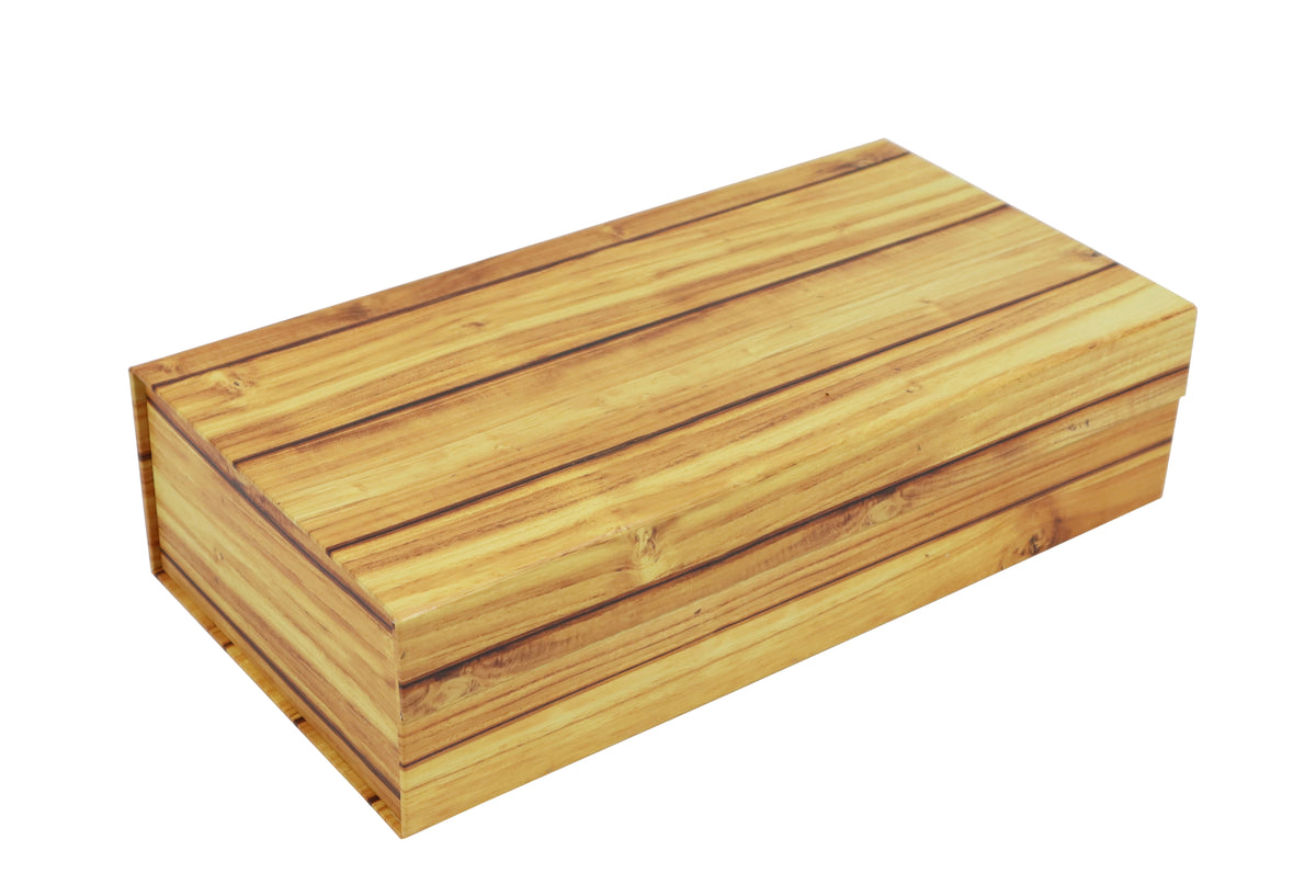 Double Wine Box w/Wood Grain