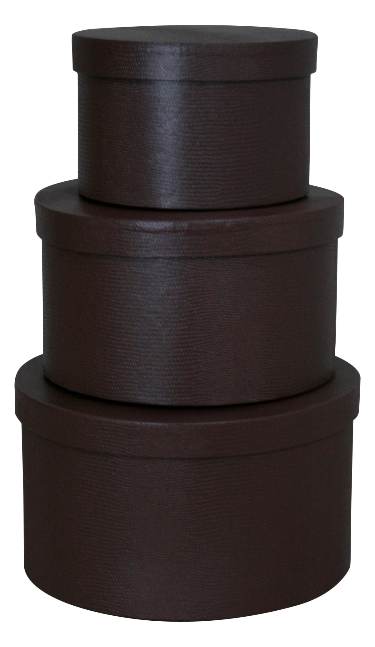 Set of 3 Brown Stacking Boxes w/Lids - 9 PACK