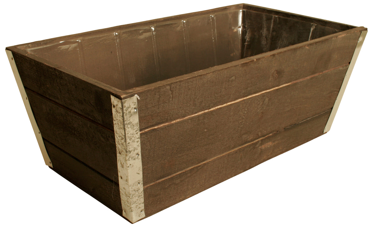 Graywash Wood Planter-Wald Imports