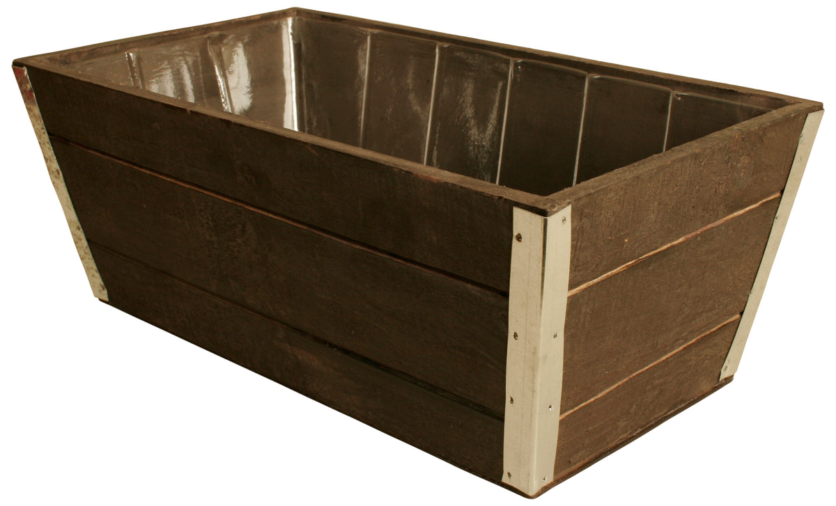 Graywash Wood Planter-Wald Imports