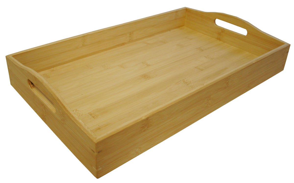 12&#39;&#39; Natural Bamboo Serving Tray w/Handle