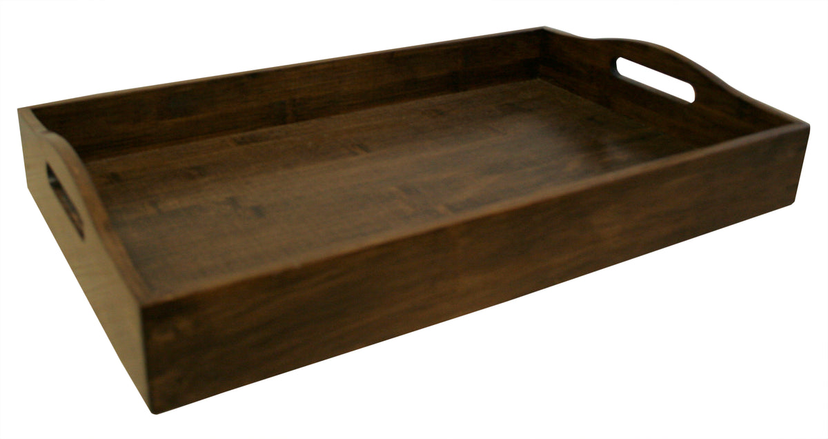 12&#39;&#39; Stained Bamboo Serving Tray w/Handle