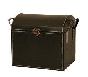 Suitcase Black Textured Paperboard Trunk-Wald Imports