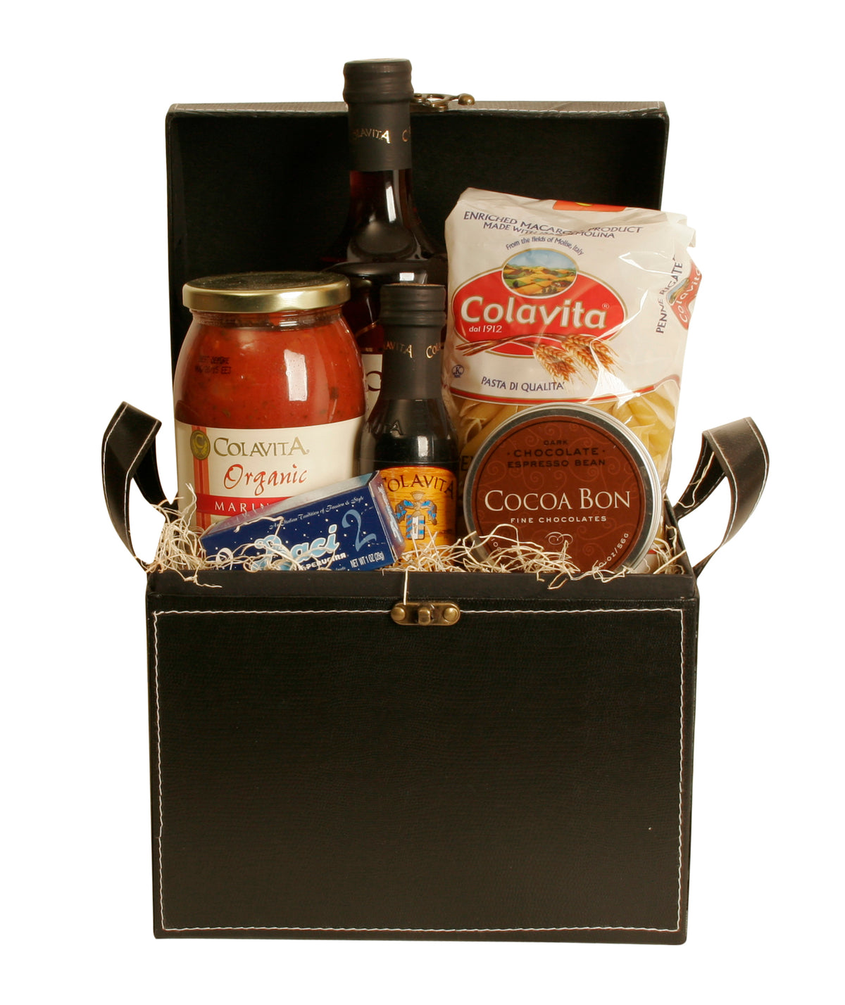 Suitcase Black Textured Paperboard Trunk-Wald Imports