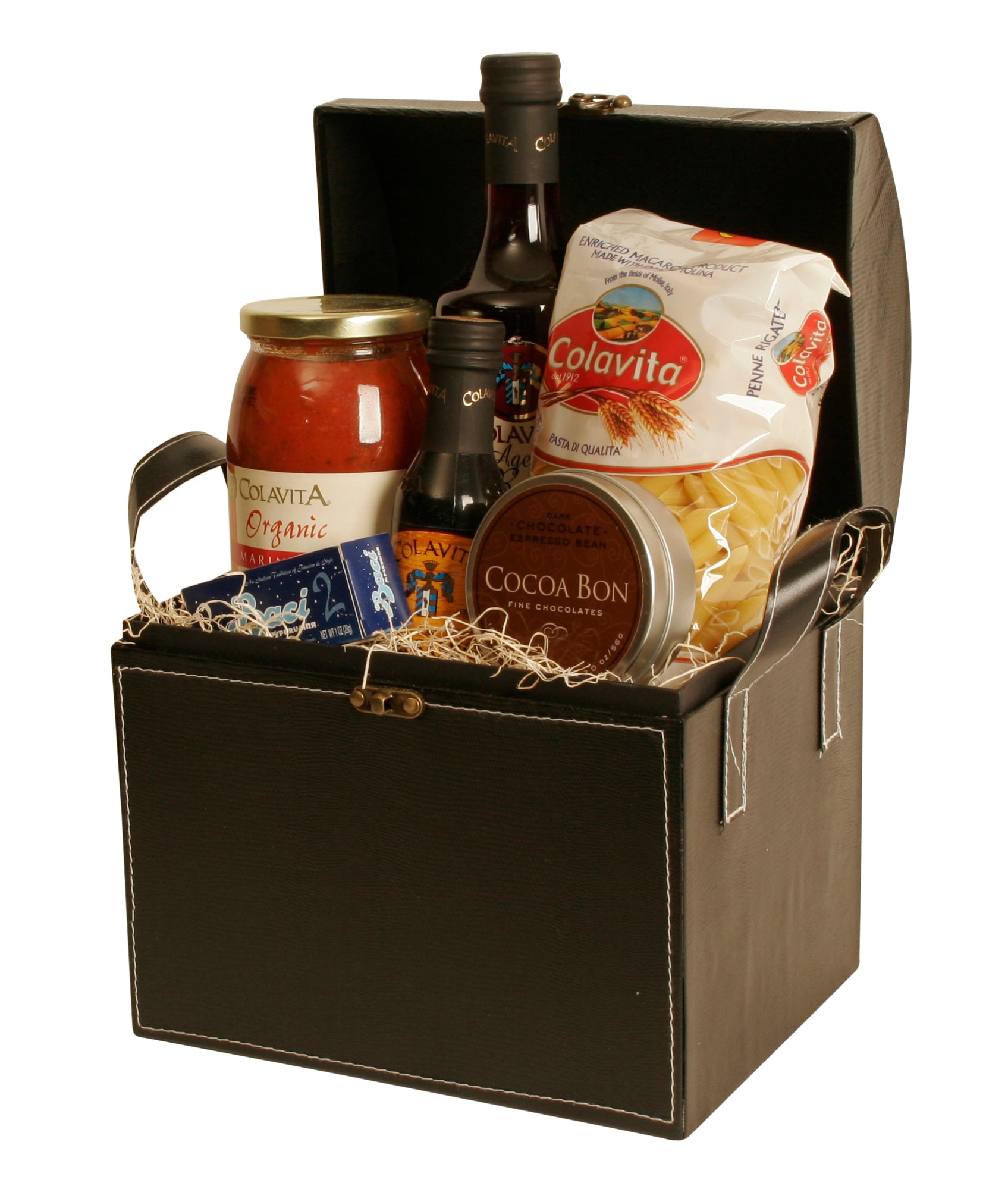 Suitcase Black Textured Paperboard Trunk-Wald Imports