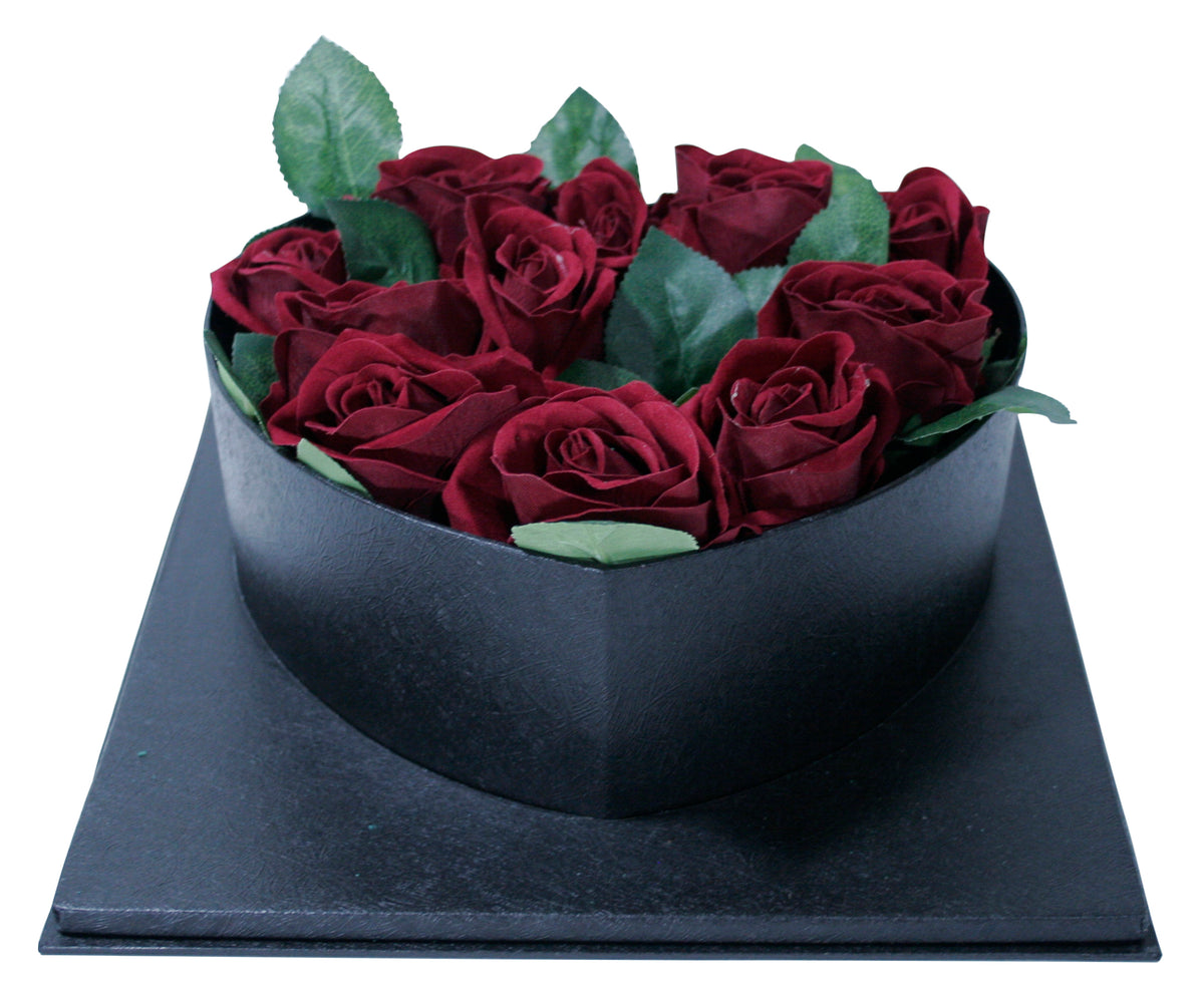 Black Square Heart Window Box w/Liner - 12 PACK