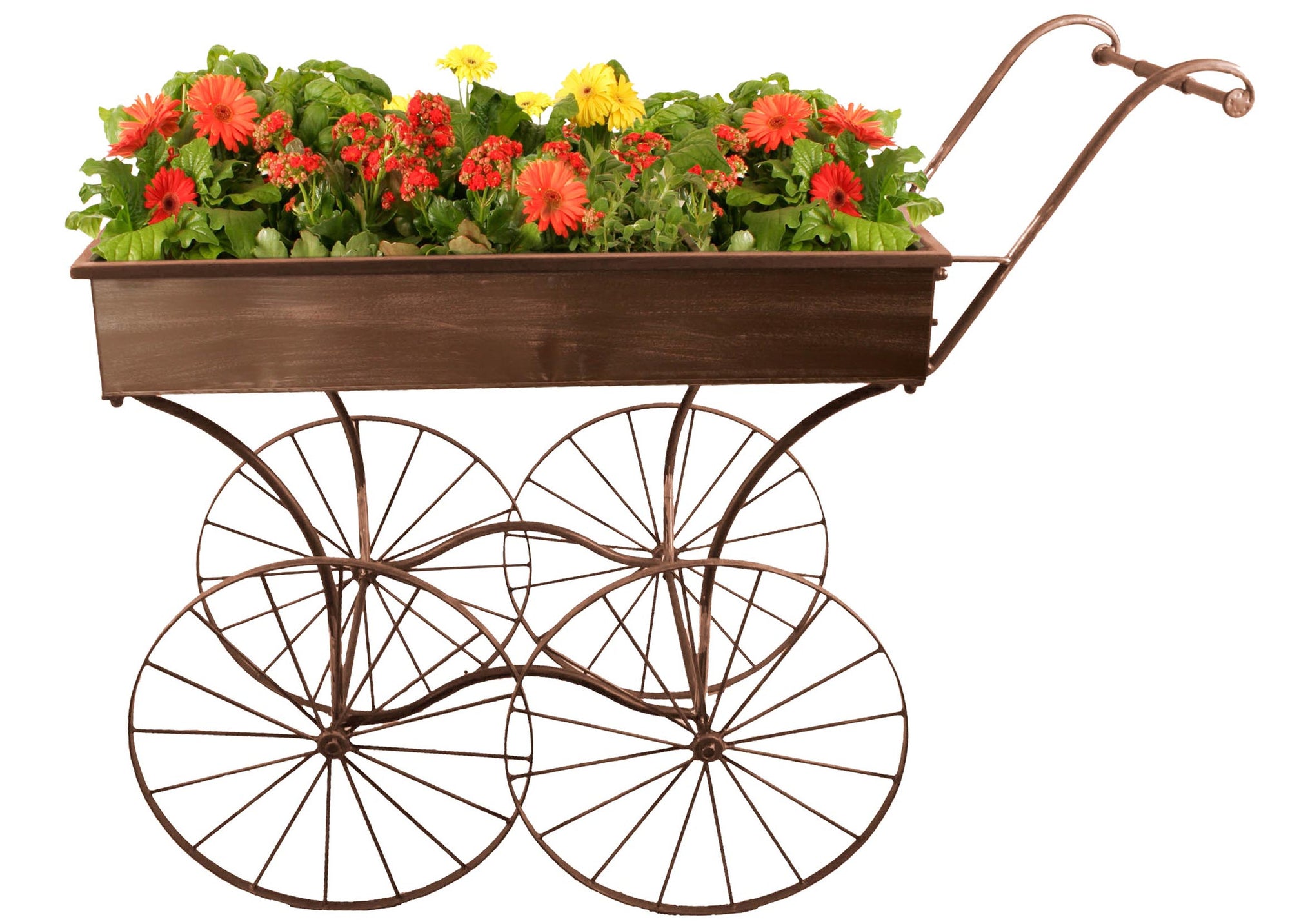 Display Metal Push Display Cart Brown Finish-Wald Imports