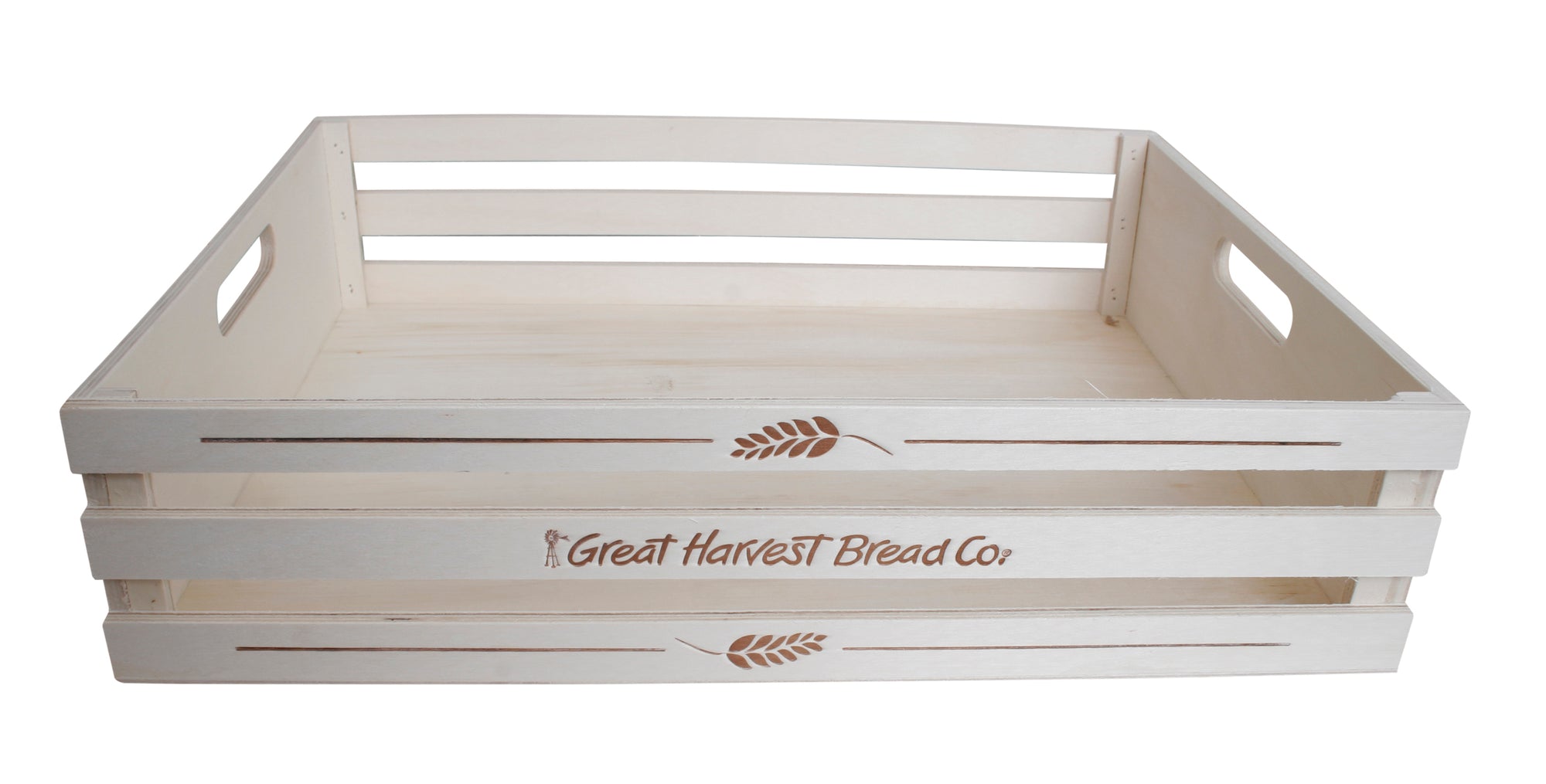 17" Slatted Natural Wood Tray-Wald Imports
