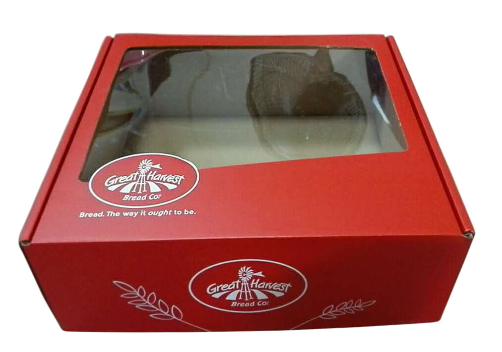 Large Holiday Red Baker's Box w/Window-Wald Imports