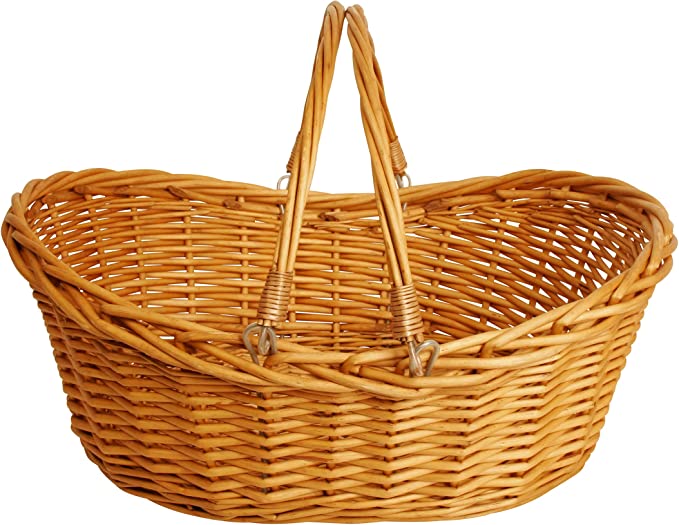 Wicker Basket Gift Baskets Empty Oval Willow Woven Picnic Basket